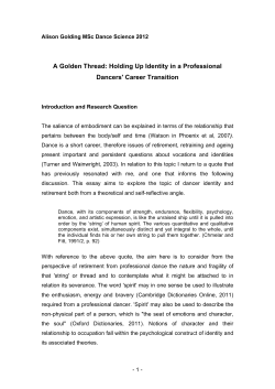 Holding Up Identity - Dancers` Career Development