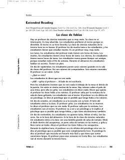Extended Reading La clase de fobias
