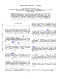 Gravity wave analogs of black holes