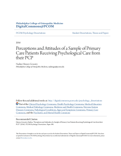 Perceptions and Attitudes of a Sample of Primary Care Patients
