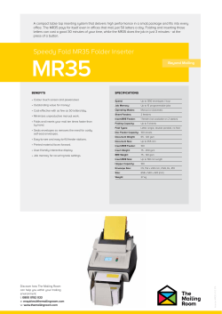 Speedy Fold MR35 Folder Inserter