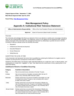 Institutional Risk Tolerance Statement - UAPPOL!