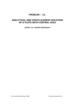 12. analytical and finite element solution of a plate with central hole