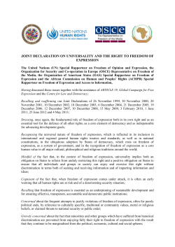 (UN) on Special Rapporteur on Freedom of Opinion and Expression