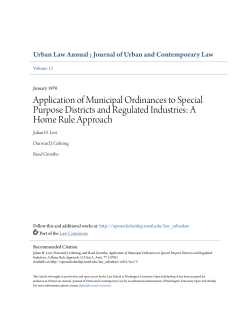 Application of Municipal Ordinances to Special Purpose Districts