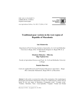 Traditional pear varietes in the west region of Republic of Macedonia