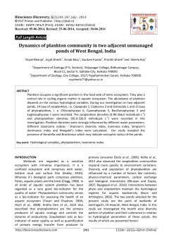 Dynamics of plankton community in two adjacent unmanaged ponds
