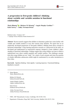 A progression in first-grade children`s thinking