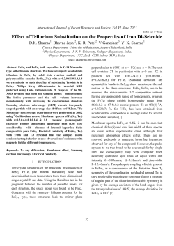 Effect of Tellurium Substitution on the Properties of Iron Di