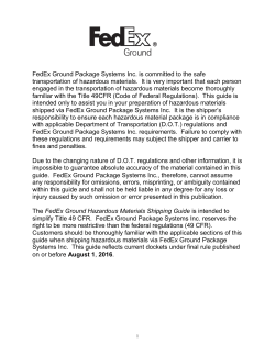 FedEx Ground Package Systems Inc. is committed to the safe