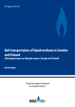 Rail transportation of liquid methane in Sweden and Finland