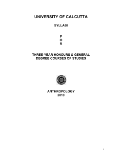 Anthropology - University of Calcutta