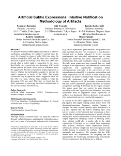 Artificial Subtle Expressions: Intuitive Notification Methodology of