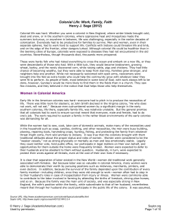 Colonial Life: Work, Family, Faith Henry J. Sage (2012)