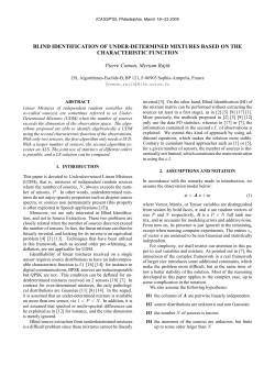 Blind Identification of Under-Determined Mixtures Based on the