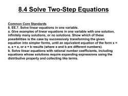 8.4 Solve Two-Step Equations