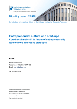 Entrepreneurial culture and start-ups