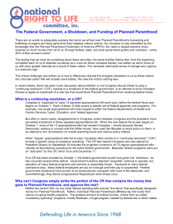 The Federal Government, a Shutdown, and Funding of Planned