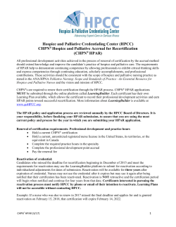 Hospice and Palliative Credentialing Center (HPCC) CHPN