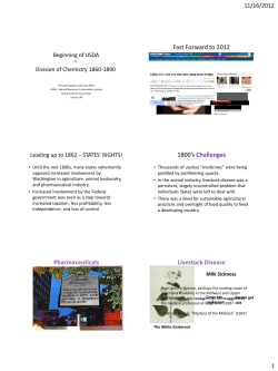 Fast Forward to 2012 1800`s Challenges Pharmaceuticals Livestock