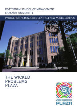 THE WiCkED PROBLEMS PLAZA