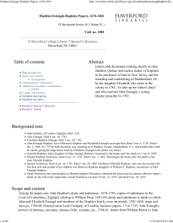Haddon-Estaugh-Hopkins Papers, 1676-1841