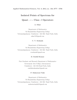 Isolated Points of Spectrum for Quasi - &lowast;