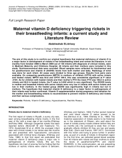 Maternal vitamin D deficiency triggering rickets in their breastfeeding