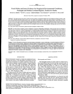 Fossil Pollen and Insect Evidence for Postglacial Environmental