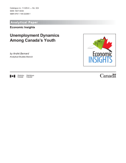 Unemployment Dynamics Among Canada`s Youth
