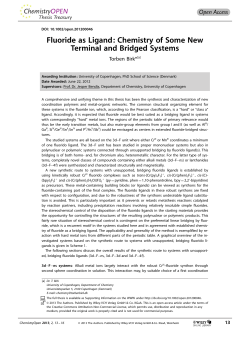 Fluoride as Ligand: Chemistry of Some New Terminal and Bridged