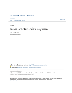 Burns`s Two Memorials to Fergusson