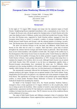 European Union Monitoring Mission (EUMM) in Georgia