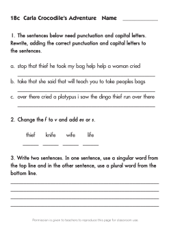 Carla Crocodile`s Adventures Worksheets