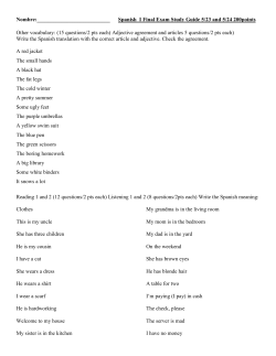 Final Exam Study Guide