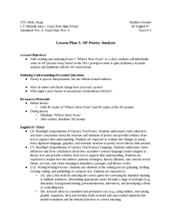 Lesson Plan 3: AP Poetry Analysis