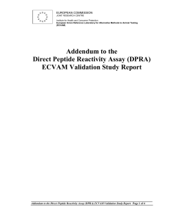 Addendum to the Direct Peptide Reactivity Assay (DPRA) ECVAM