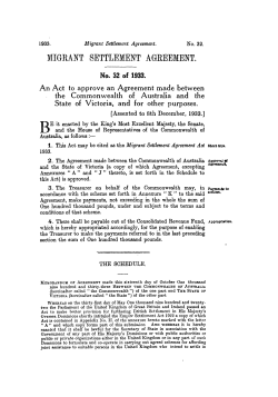 migrant settlement agreement. - Federal Register of Legislation