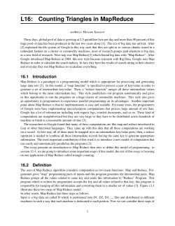 L16: Counting Triangles in MapReduce