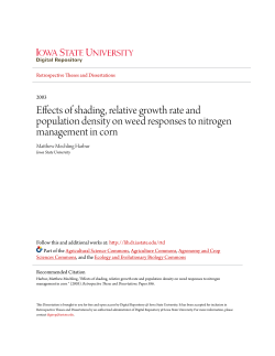 Effects of shading, relative growth rate and population density on