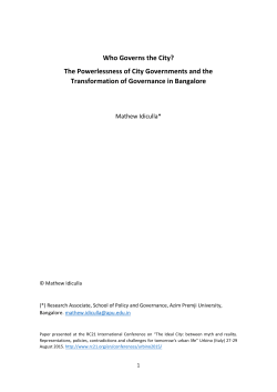 Who Governs the City? The Powerlessness of City