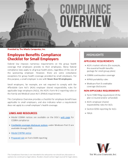 Employee Benefits Compliance Checklist for Small Employers