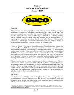 EACO Vermiculite Guideline - Environmental Abatement Council of