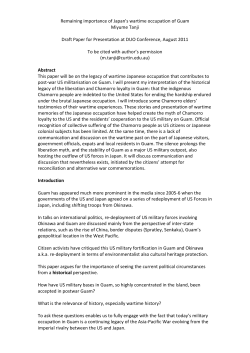 Remaining importance of Japan`s wartime occupation of Guam