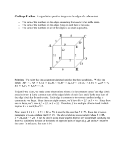 Challenge Problem. Assign distinct positive integers to the edges of