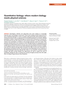 Quantitative biology: where modern biology