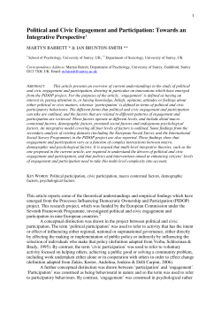 Political and Civic Engagement and Participation