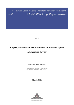 Empire, Mobilisation and Economics in Wartime Japan: A Literature