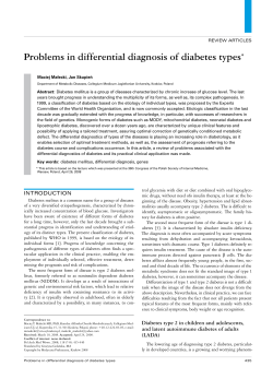 Problems in differential diagnosis of diabetes types*
