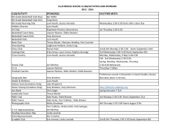 ELLIS MIDDLE SCHOOL CLUBS/ACTIVITIES AND SPONSORS 2015